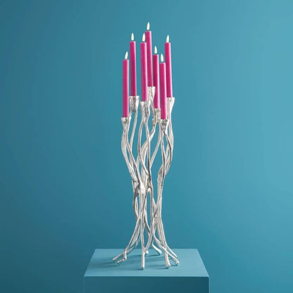 Chandelier Roots Argent, Aluminium, 25 x 22 x 63,5 cm