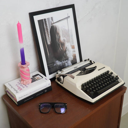 Candlestick - Toffee Candy - Ceramic - Pink/Neon - 7.5x7.5x13 cm