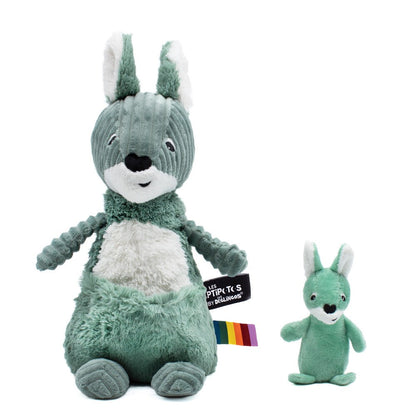 Peluche kangourou Allezou maman et son bébé vert – Les Ptipotos – vue 3