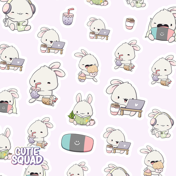 Planches d'autocollants Lapin Cozy