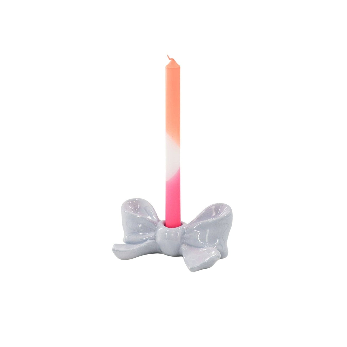 Candlestick - Knot - Ceramic - Lilac - 18x9x7 cm