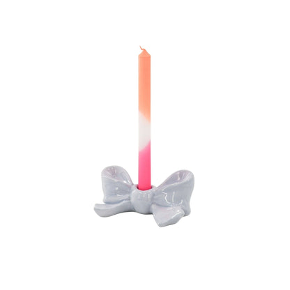 Candlestick - Knot - Ceramic - Lilac - 18x9x7 cm