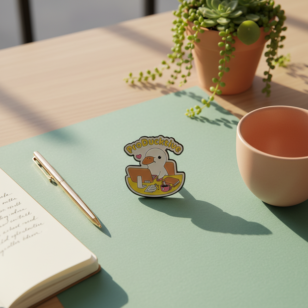 Pin de pato blanco "ProDucktive"