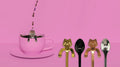 Set de 4 Cuillères à Café Chat