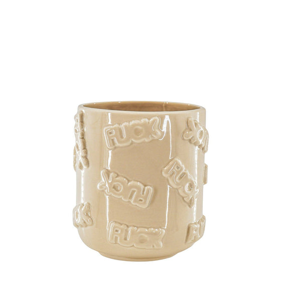 Vaso - 'MERDA' - Ceramica - Beige - 17,5x17,5x17,5cm