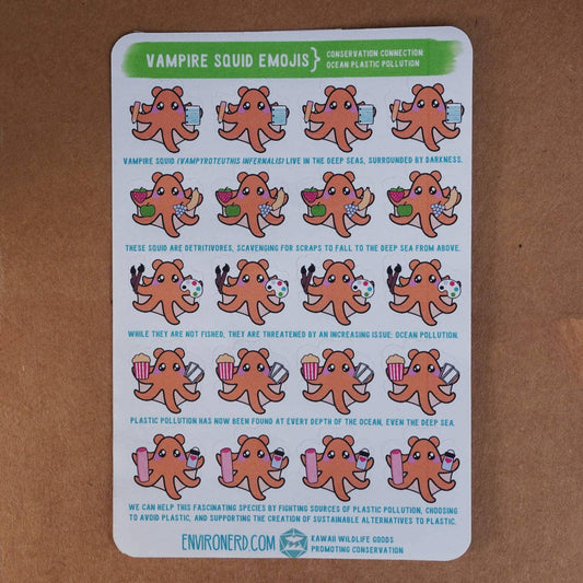 Vampire Squid Emoji Sticker Sheet