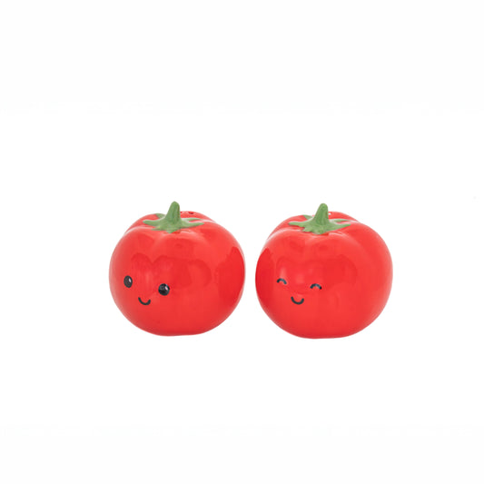 saleros y pimenteros con forma de tomate