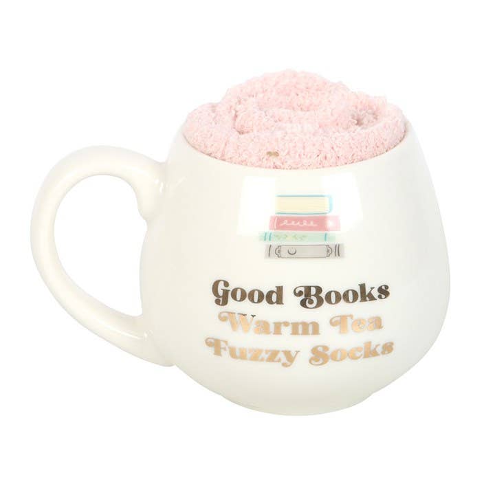 Juego de taza y calcetines "Buenos Libros"