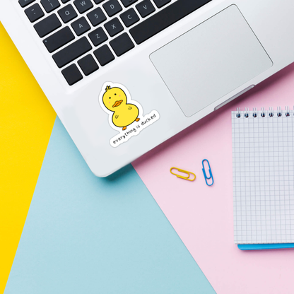 Pegatina de vinilo Todo es Ducked/Kawaii Duck