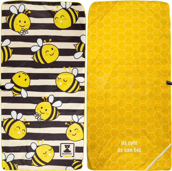 Grande serviette de plage en microfibre - Abeille