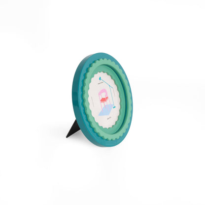 Cadre Photo Vert Brillant Rond Helio Ferretti Vue 3