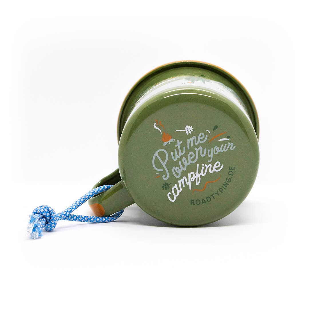 “You Find Me Outdoors” Enamel Mug