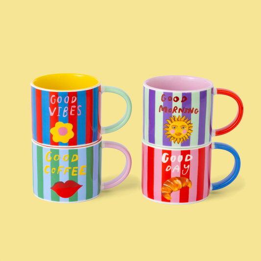 Juego de 4 tazas de café expreso Coffee Club