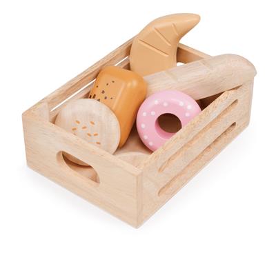 Mentari Boutique: LE PANIER DU MARCHÉ - BOULANGERIE 14,5x10,5x5cm, 6 pièces, en bois, en boîte, 3+
