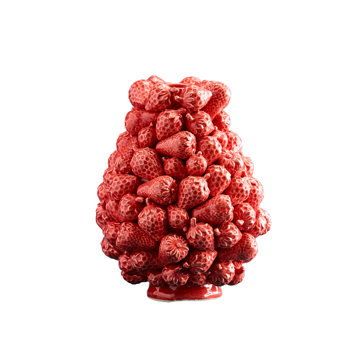 Jarrón de fresa, gres rojo, 20 x 20 x 25 cm