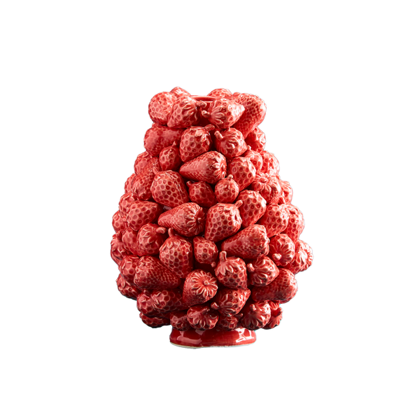 Jarrón de fresa, gres rojo, 20 x 20 x 25 cm