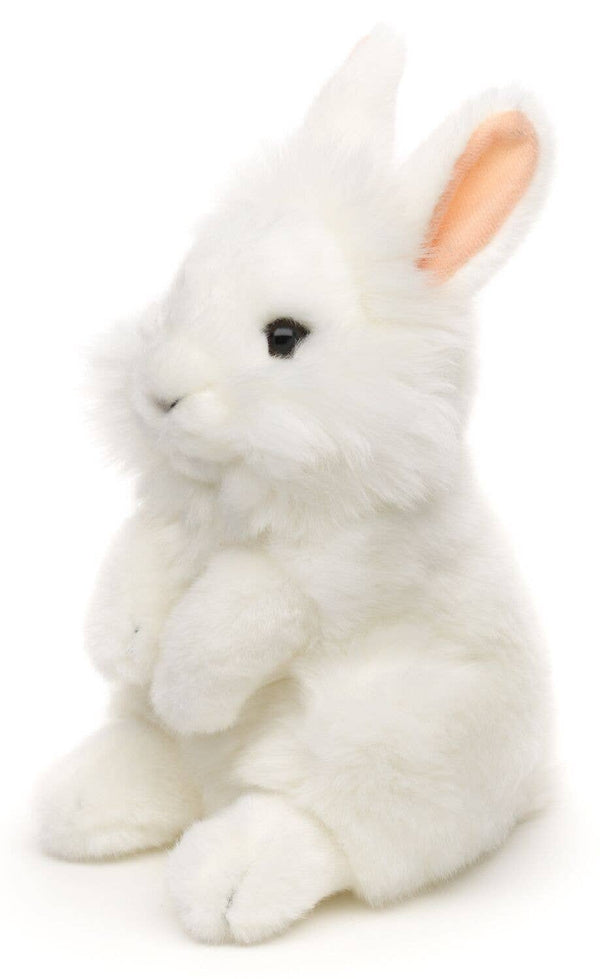 Lapin angora, debout (blanc) - peluche Uni Toys