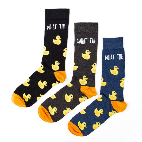Set regalo di calzini a forma di anatra "What The Duck"