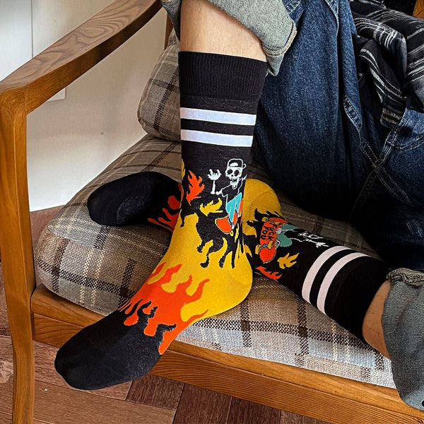 Chaussettes Squelette Skateboard « Fuck You »