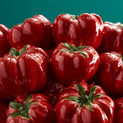 Vase Tomate, Grès Rouge, 33,5 x 32 x 33 cm Fait main