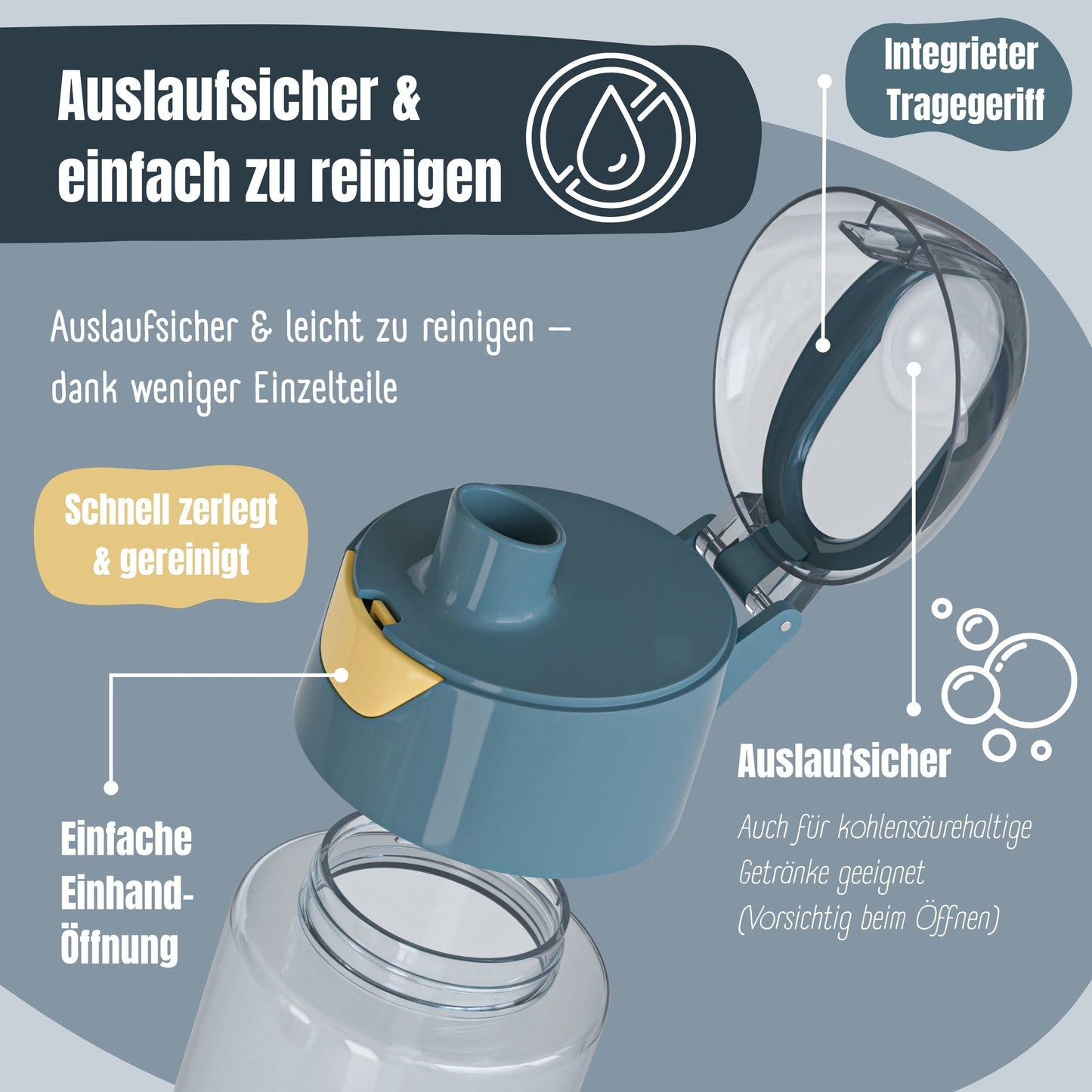 Trinkflasche Kinder, leichte Wasserflasche - Traktor Fuchs
