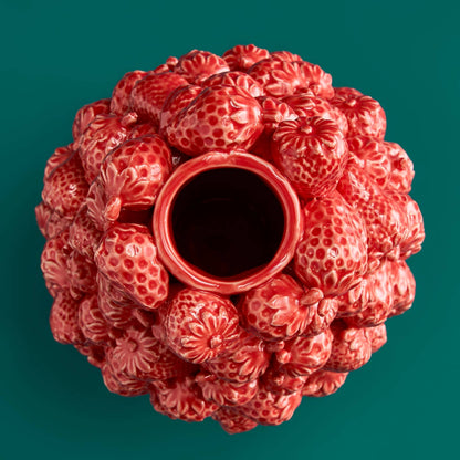 Vase Fraise, Rouge Grès, 20 x 20 x 25 cm