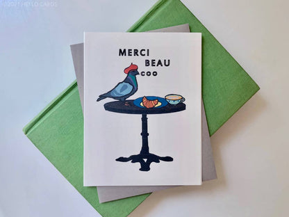 Carte de remerciement « Merci Beau Coo »