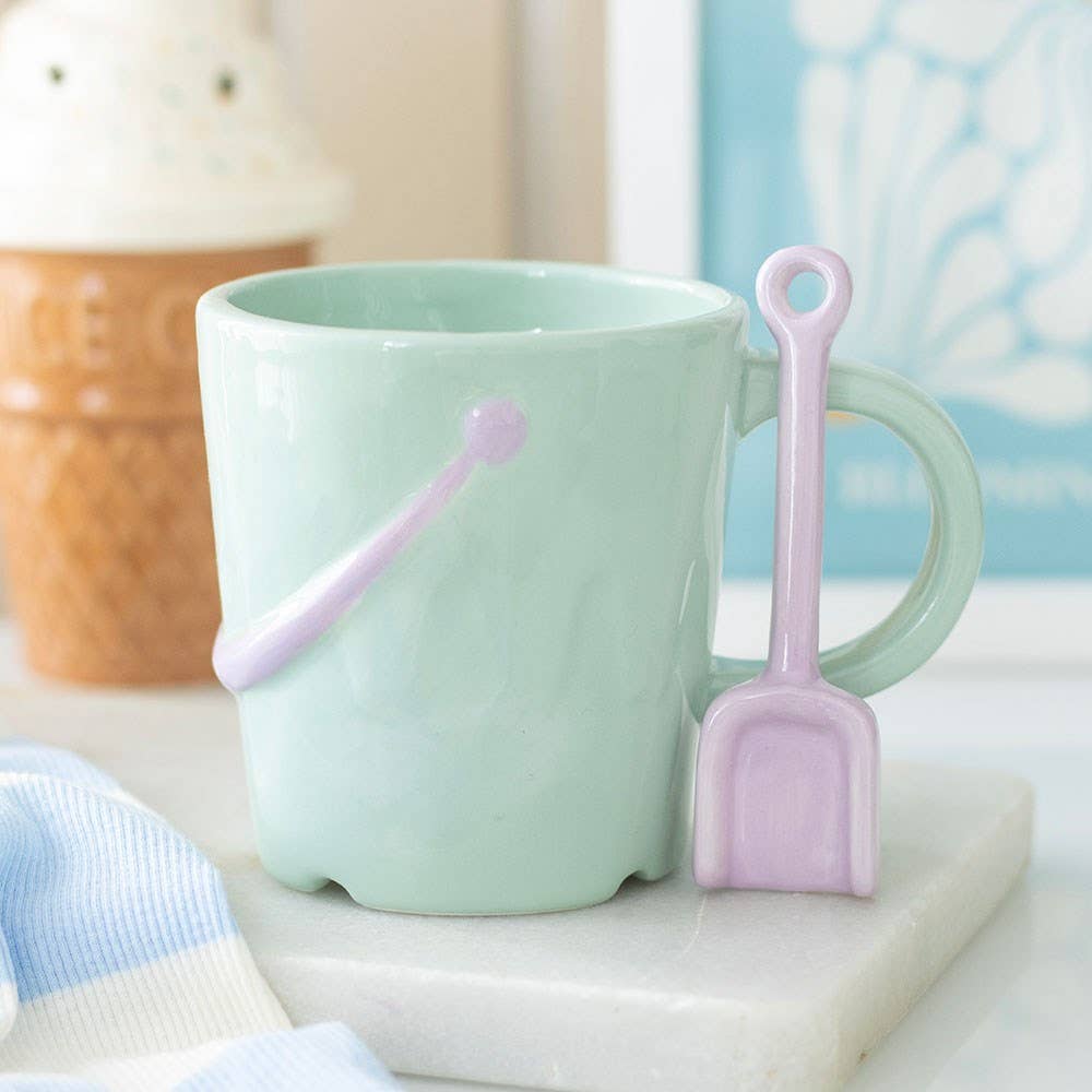 Mug Seau Pastel avec Cuillère Pelle – 350 ml