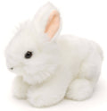 Peluche Lapin Angora Blanc Couché