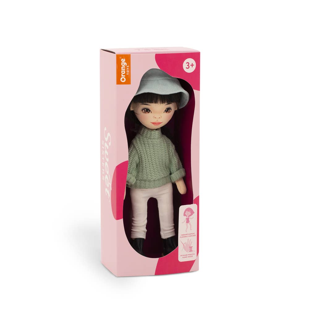 Bambola Lilu con maglione verde, 32 cm