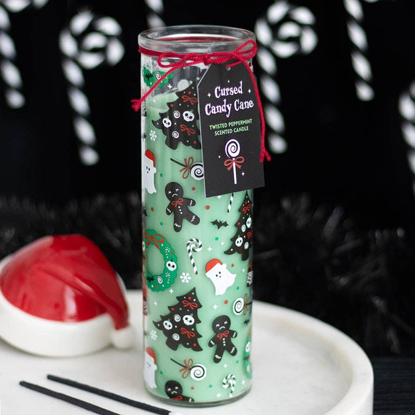 Bougie Tube de Noël Gothique - Canne en Sucre