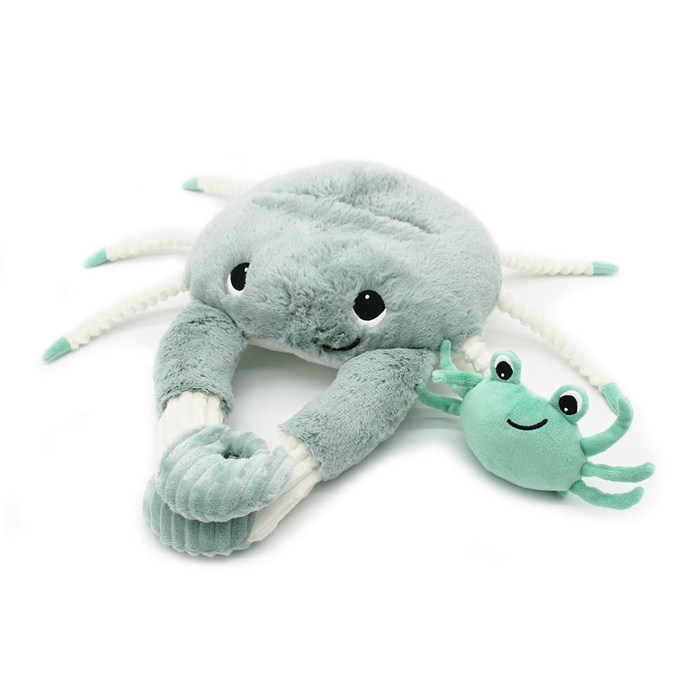Peluche crabe Cassecou maman et son bébé menthe – Les Ptipotos