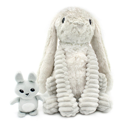 Peluche lapin Toudou maman et son bébé gris clair – Les Ptipotos