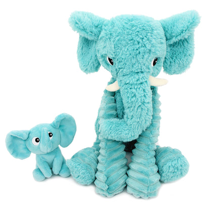 Peluche éléphant Dimoitou maman et son bébé bleu aqua – Les Ptipotos
