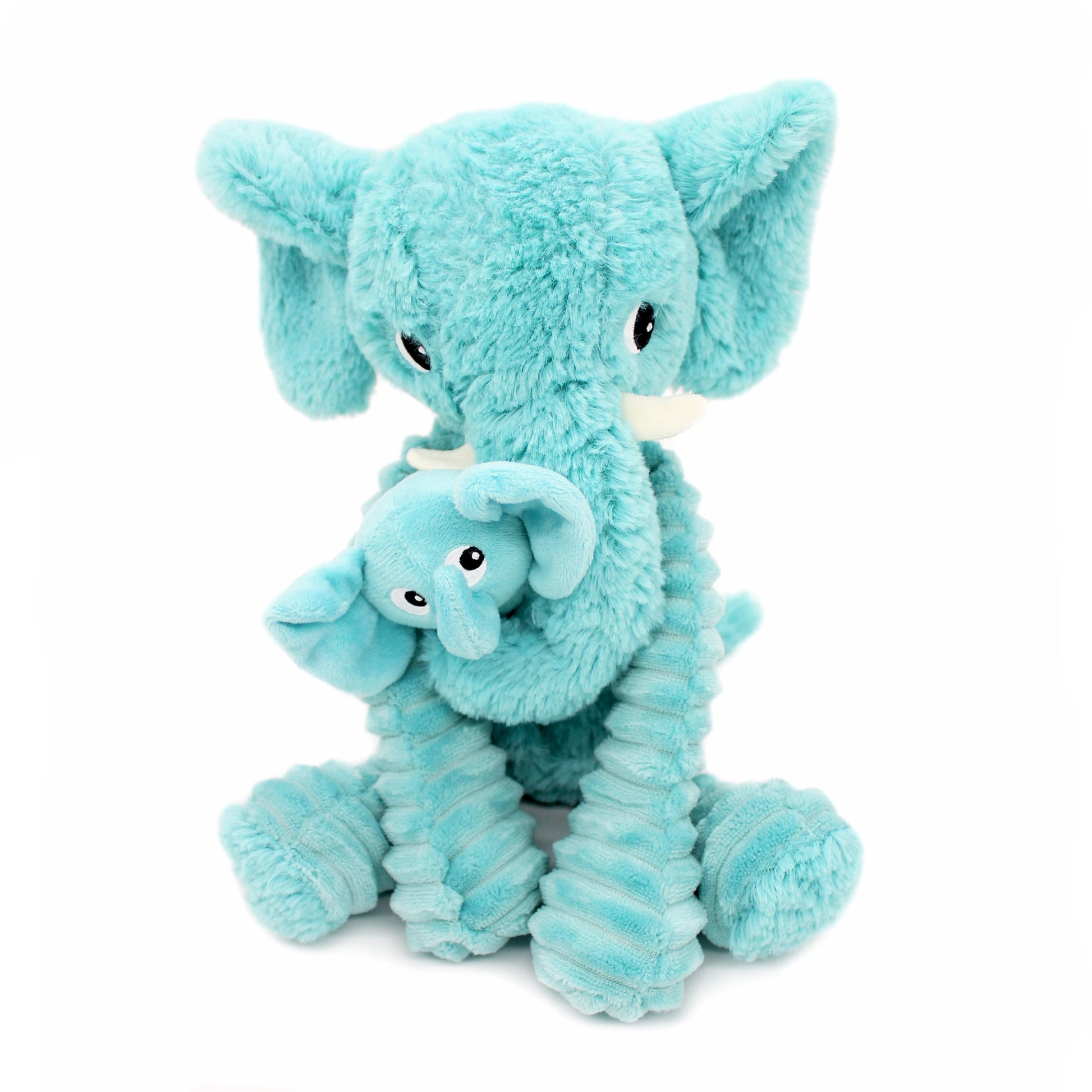 Peluche éléphant Dimoitou maman et son bébé bleu aqua – Les Ptipotos – vue 6