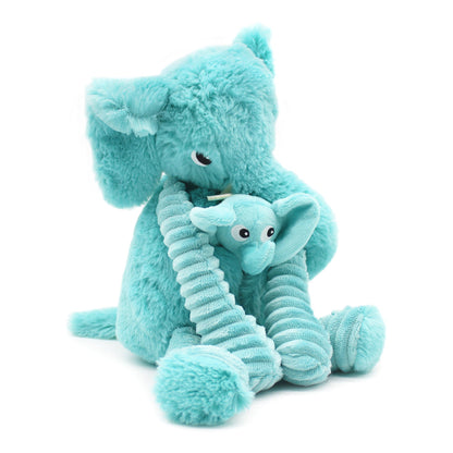 Peluche éléphant Dimoitou maman et son bébé bleu aqua – Les Ptipotos – vue 3