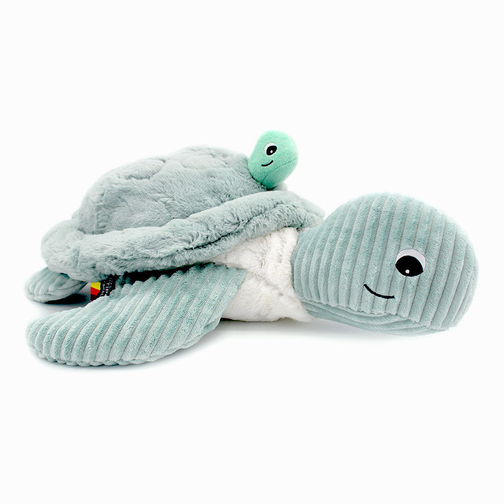 Peluche tortue géante Sauvenou maman et son bébé menthe – Les Ptipotos – vue 3