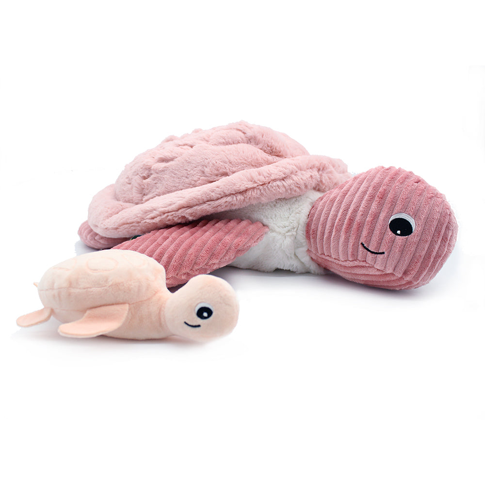 Peluche tortue géante Sauvenou maman et son bébé rose – Les Ptipotos