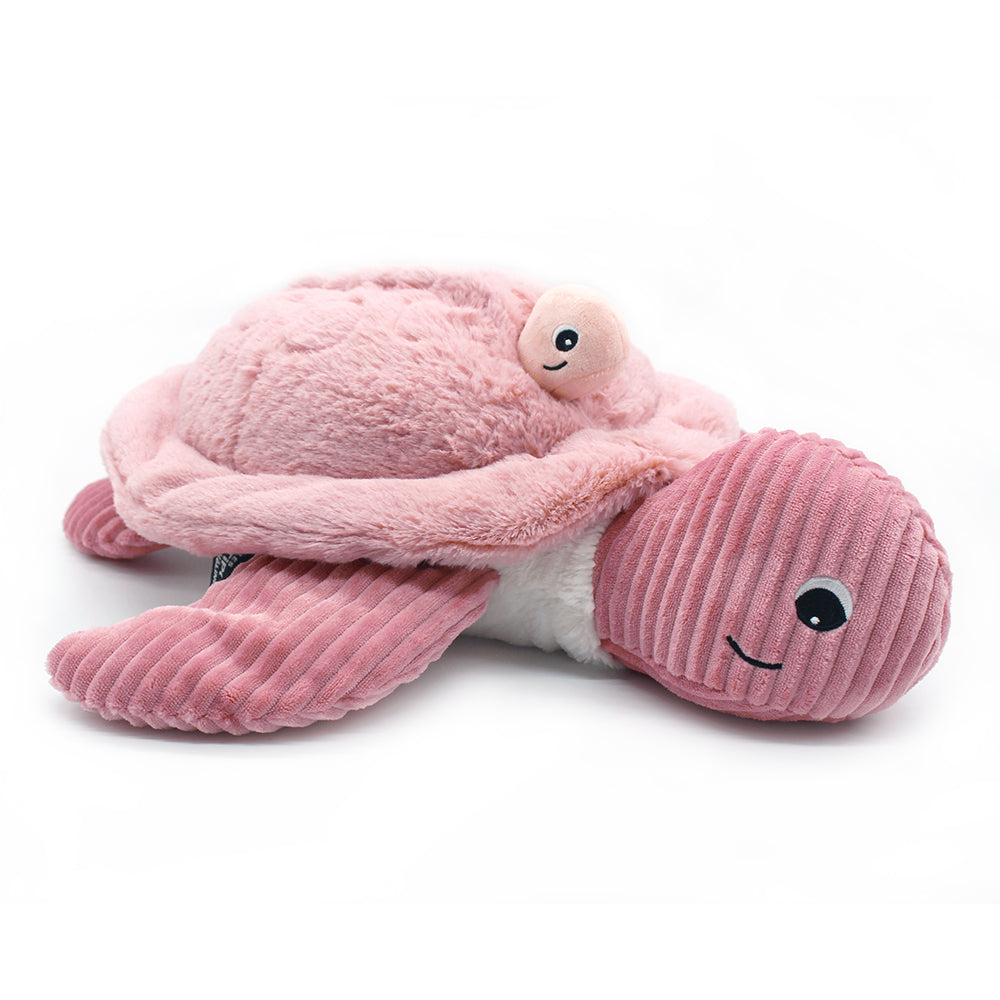 Peluche tortue géante Sauvenou maman et son bébé rose – Les Ptipotos – vue 3