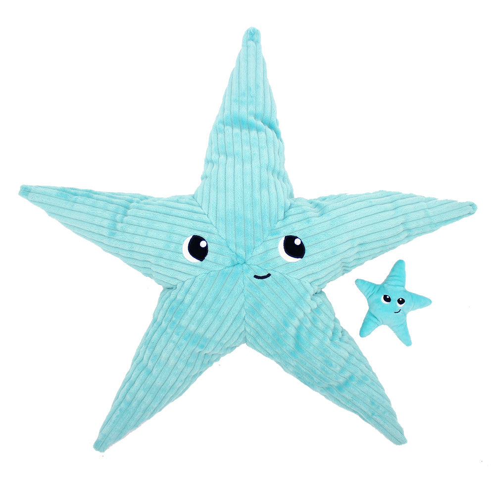Peluche étoile de mer Wahou maman et son bébé bleu aqua – Les Ptipotos