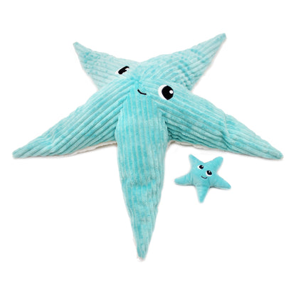 Peluche étoile de mer Wahou maman et son bébé bleu aqua – Les Ptipotos – vue 3