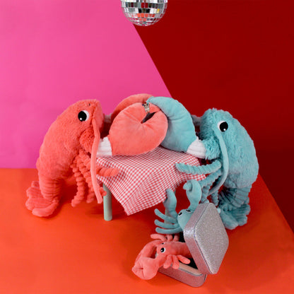 Peluche homard Iloveyou maman et son bébé bleu aqua – Les Ptipotos – vue 2