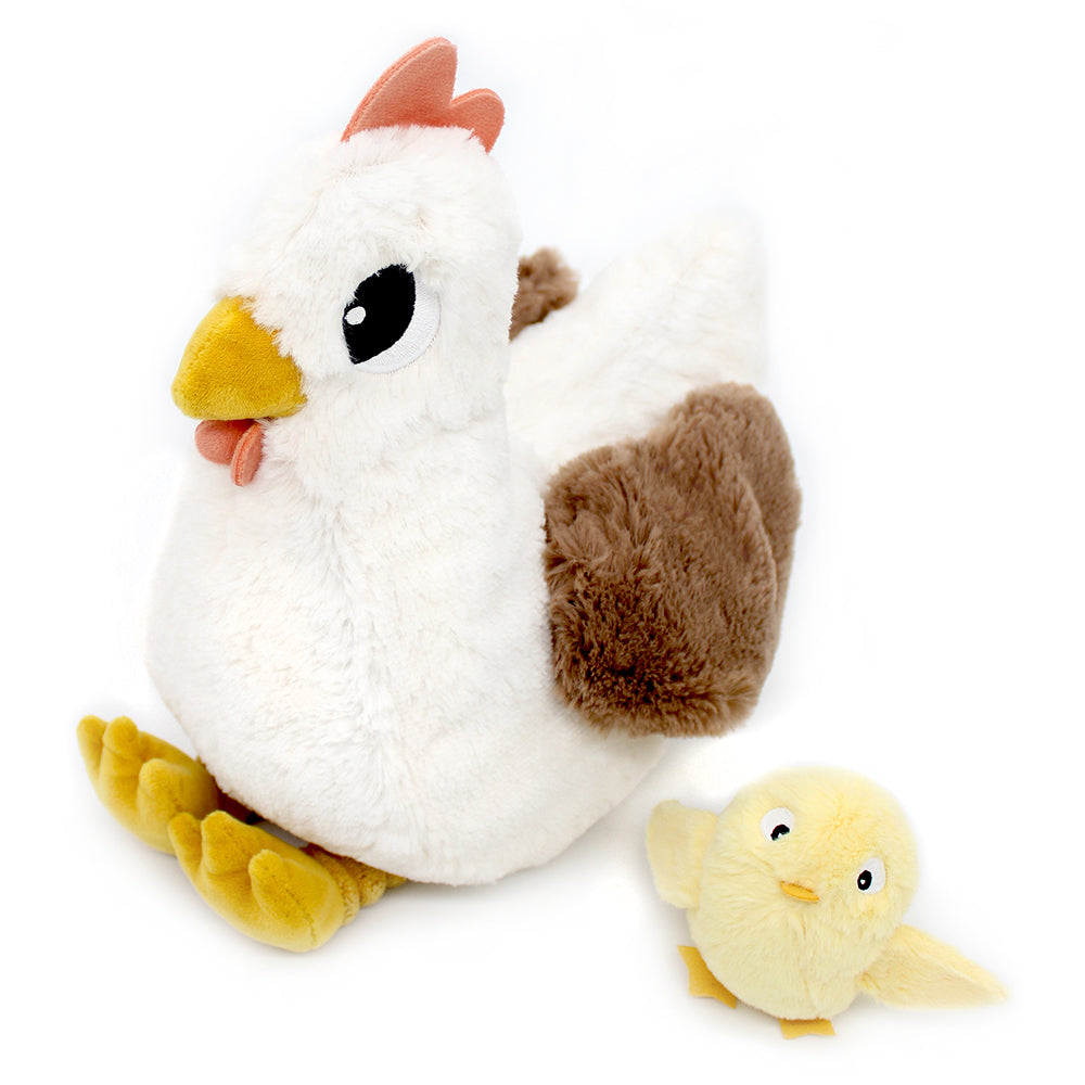 Peluche poule Pioupiou maman et son bébé blanc – Les Ptipotos – vue 5