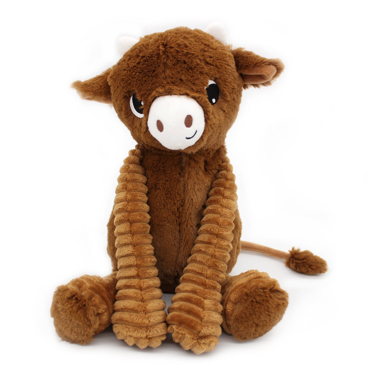 Peluche vache Hindou maman et son bébé marron cassonade – Les Ptipotos – vue 6