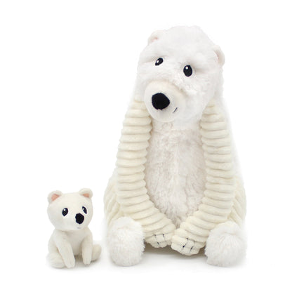Peluche ours polaire Grobidou maman et son bébé blanc – Les Ptipotos – vue 3