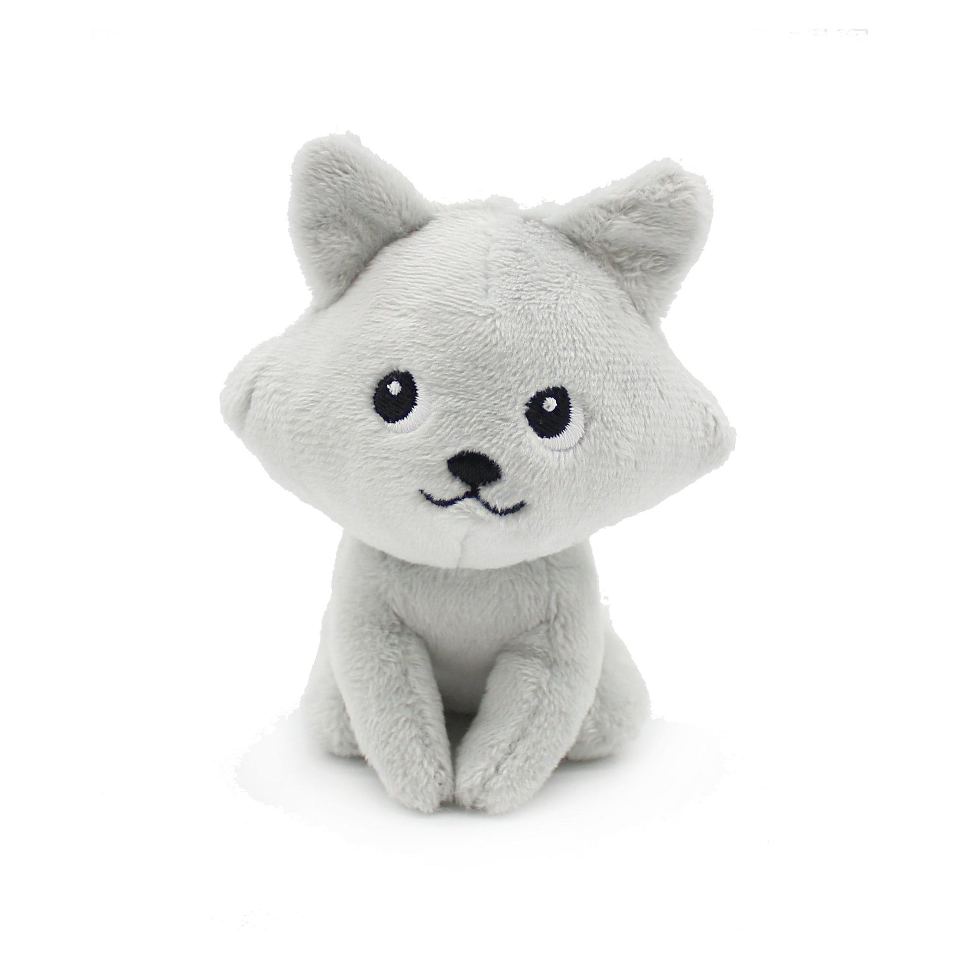 Peluche renard arctique Frimou maman et son bébé gris clair – Les Ptipotos – vue 9
