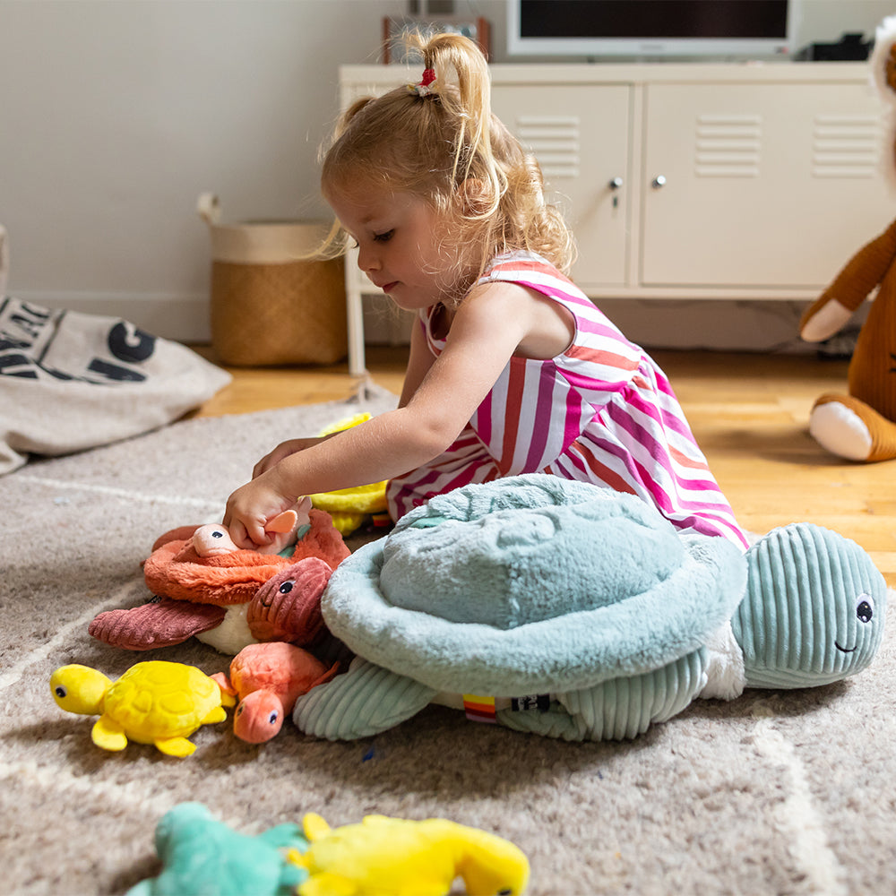 Peluche tortue géante Sauvenou maman et son bébé menthe – Les Ptipotos