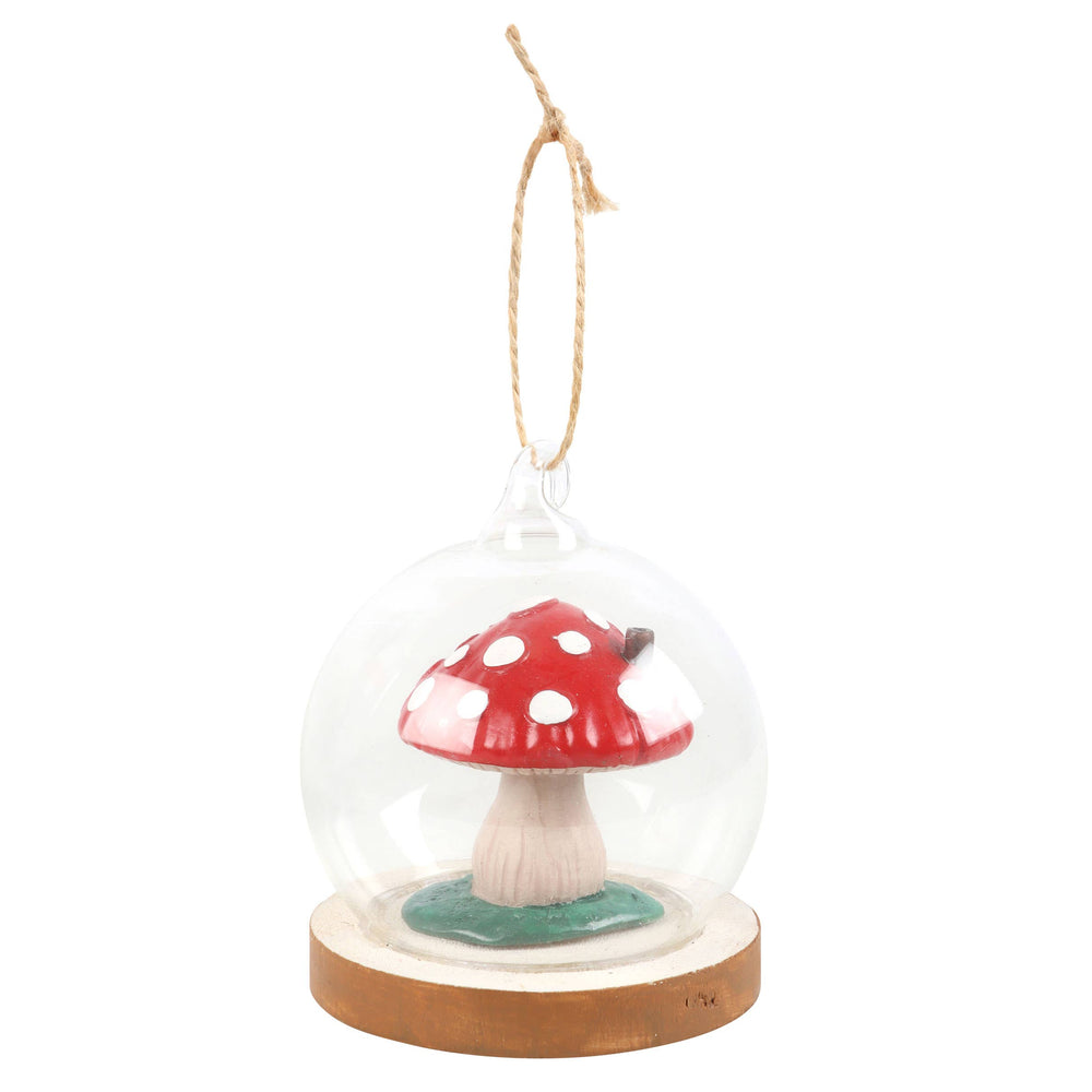 Decorazione sospesa a forma di cupola di vetro a forma di casa a fungo