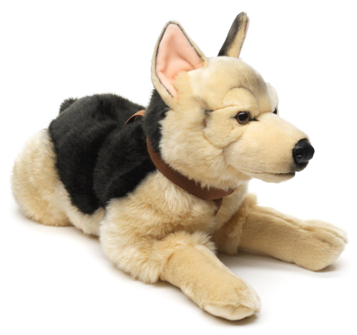 Grande Peluche Berger Allemand Couché avec Harnais – 65 cm