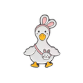 Schoolgirl White Duck Pin